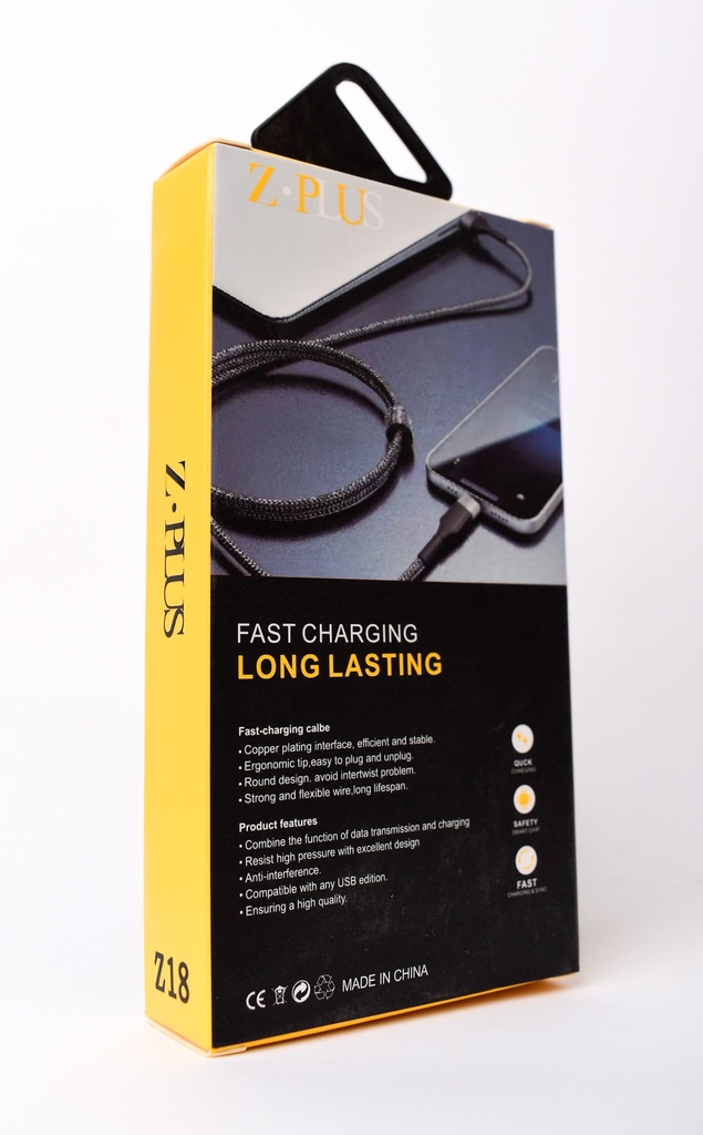 Z.PLUS Z18 2.4A كابل قماش ميتال أيفون