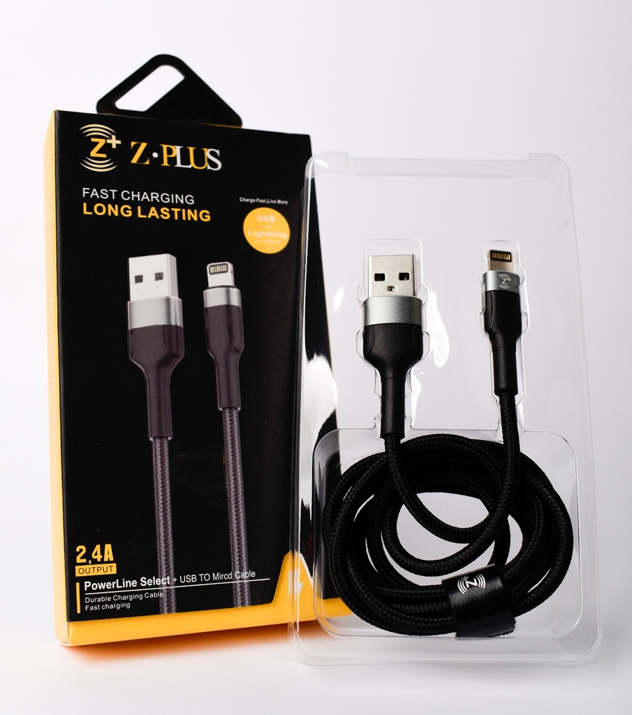 Z.PLUS Z18 2.4A كابل قماش ميتال أيفون