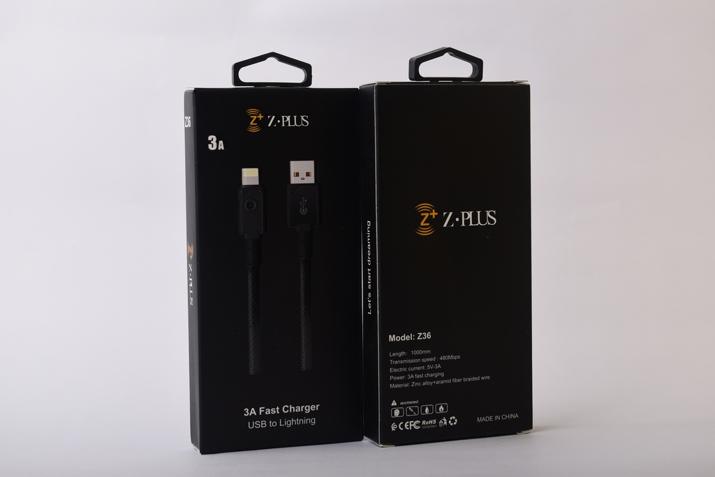 Z36 Z.PLUS كابل ايفون قماش 3 امبير فعلي