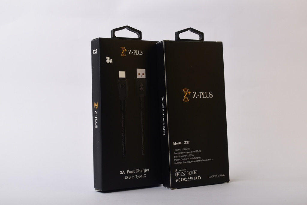 Z37 Z.PLUS كابل تايب سي قماش 3 امبير فعلي