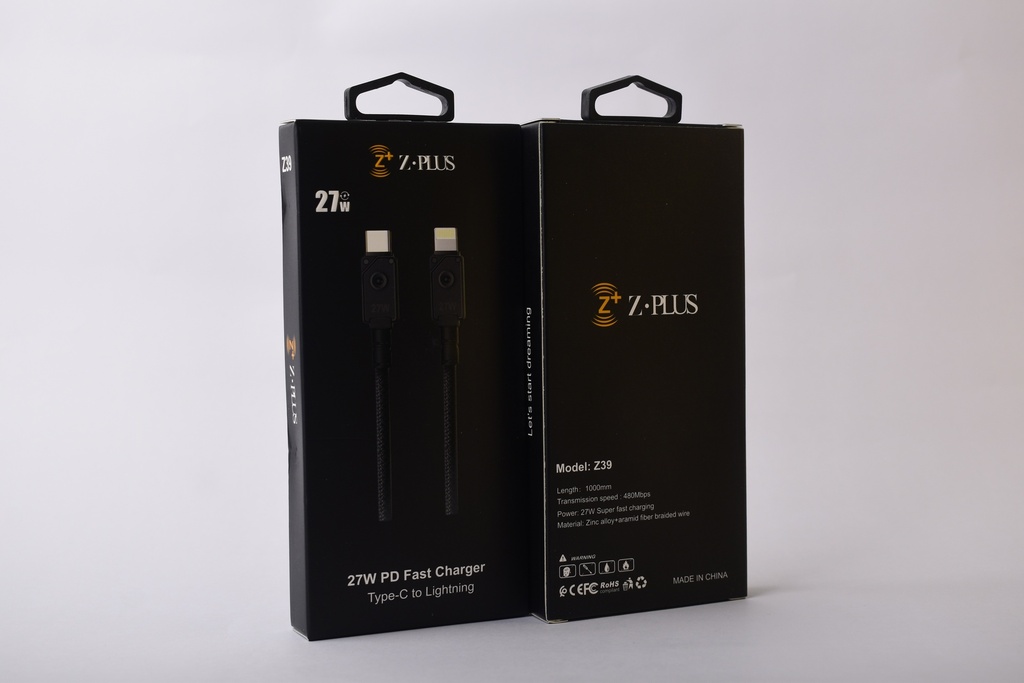 Z39 Z.PLUS 27W كابل تايب سي ايفون قماش فعلي