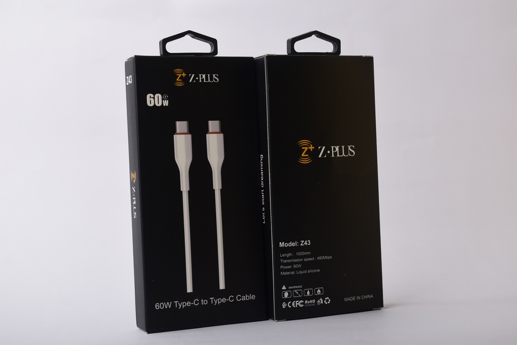 Z43 Z.PLUS 60W كابل طرفين تايب سي فعلي