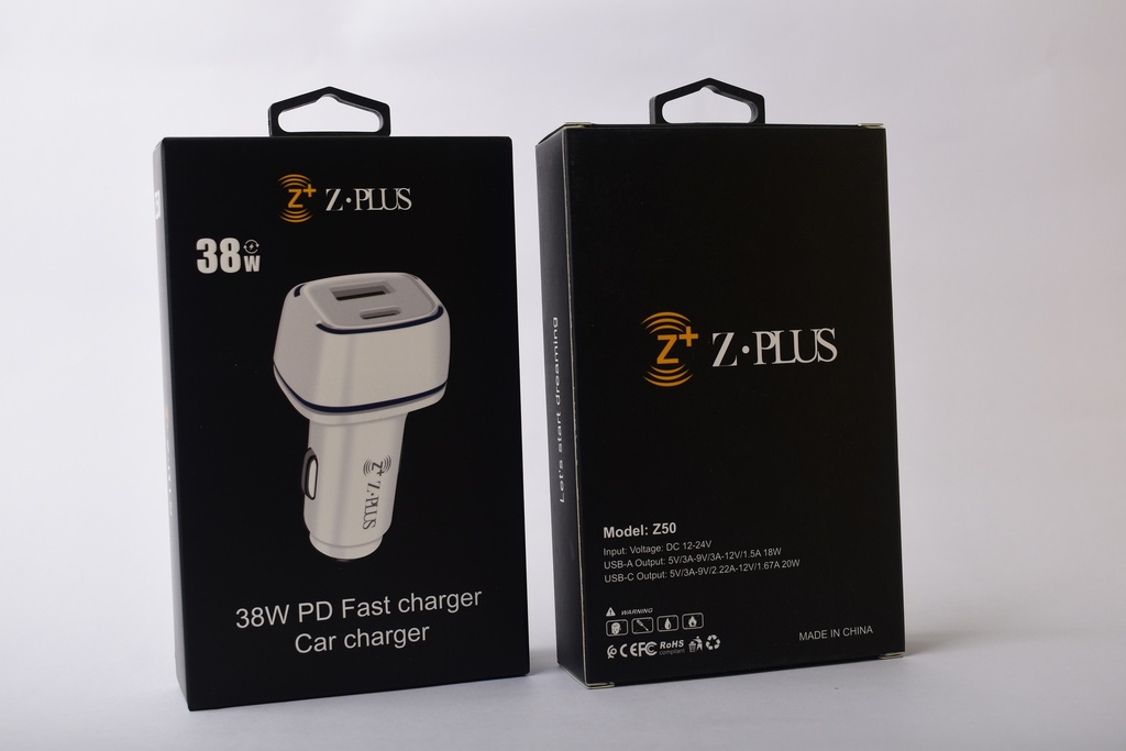 Z50 Z.PLUS 38W PD USB راس شاحن سيارة مخرجين