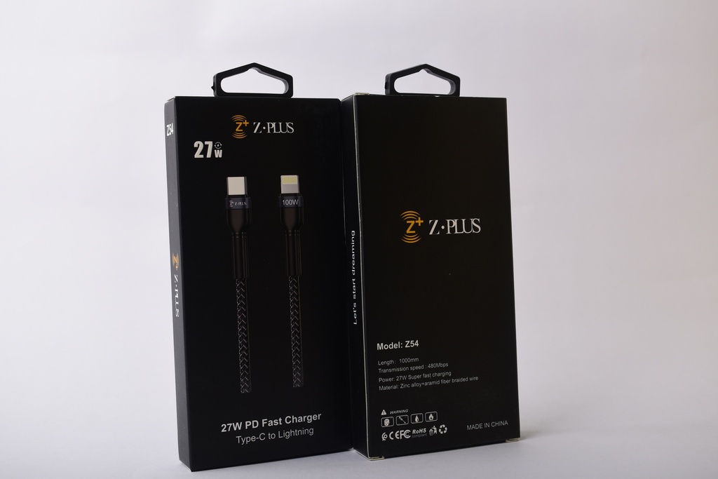 Z54 Z.PLUS 27W كابل تايب سي ايفون حراري فعلي