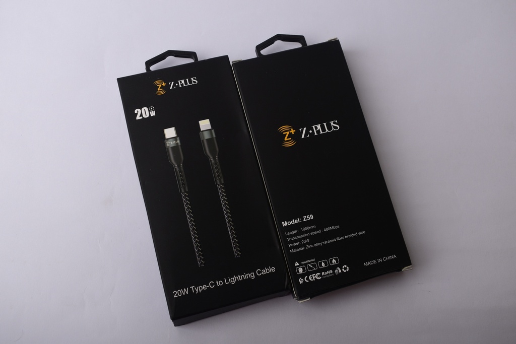 Z59 Z.PLUS 20W كابل تايب سي ايفون قماش فعلي