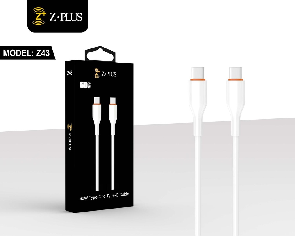 Z43 Z.PLUS 60W كابل طرفين تايب سي فعلي