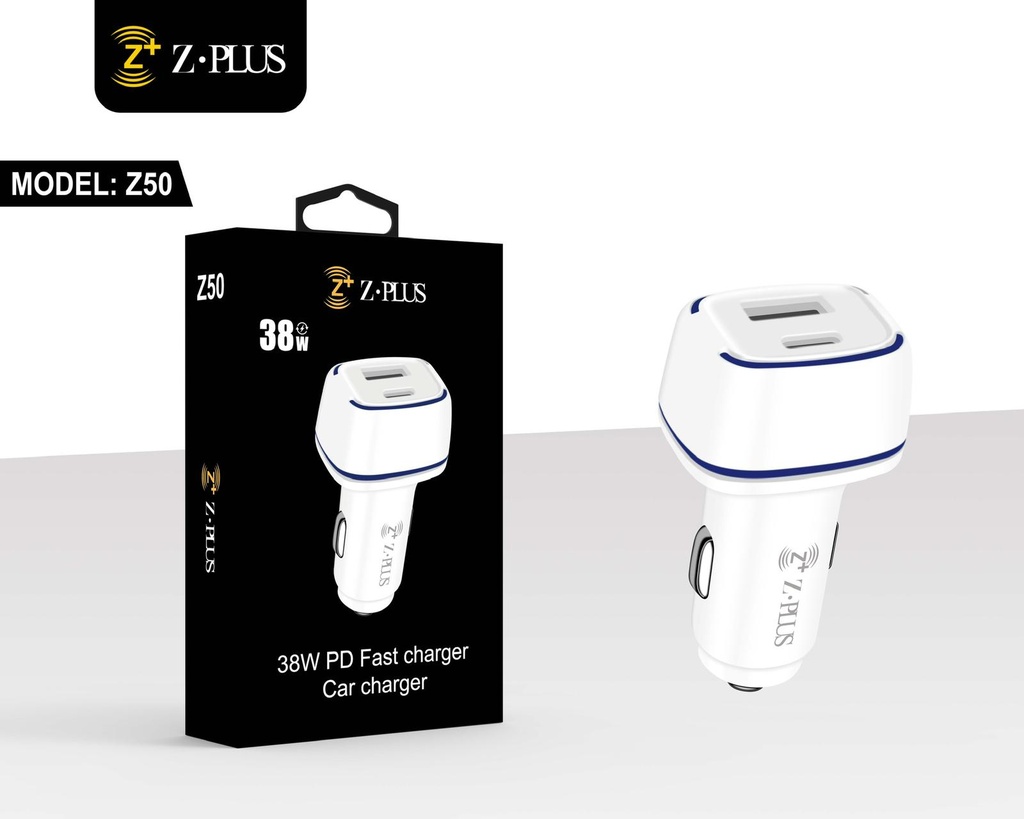 Z50 Z.PLUS 38W PD USB راس شاحن سيارة مخرجين