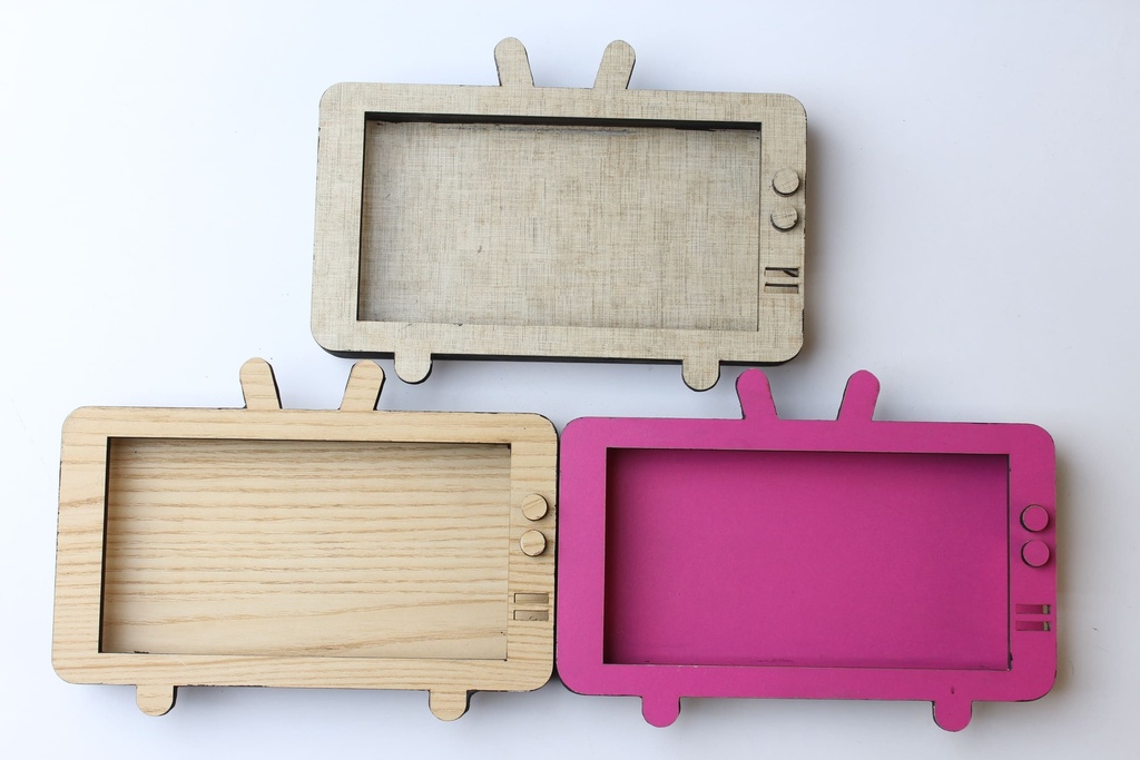 هولدر موبايل على شكل شاشة تليفزيون الخامة خشب