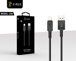 [ZP49] Z36 Z.PLUS كابل ايفون قماش 3 امبير فعلي