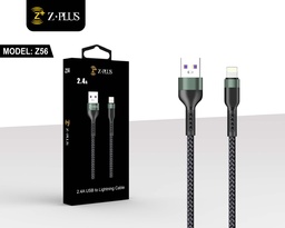 [ZP56] Z56 Z.PLUS كابل ايفون قماش 2.4 امبير فعلي